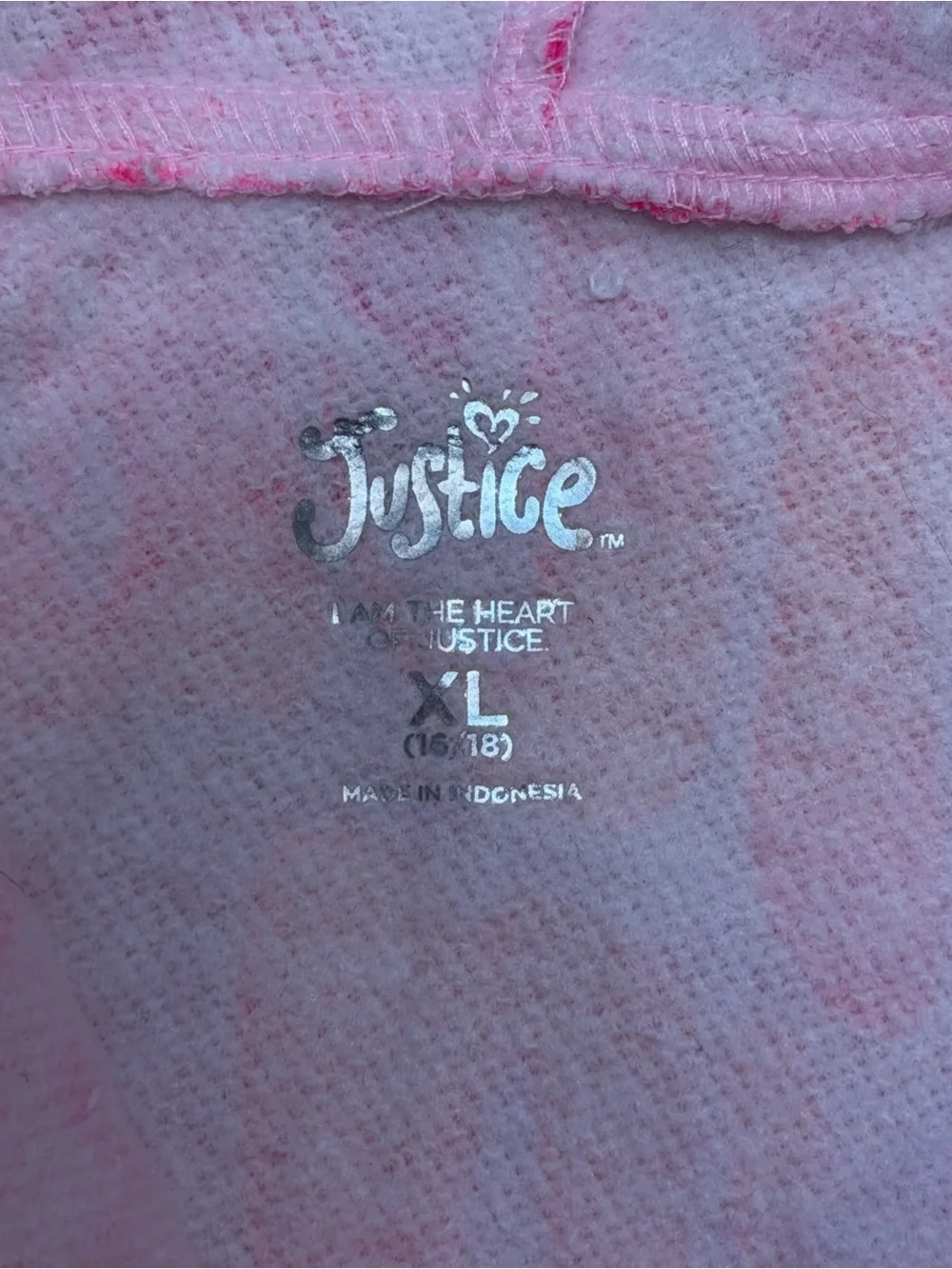 Justice Girls XL 16/18 Raspberry Velour Joggers Gold Logo Ombre Tie Dye Pants